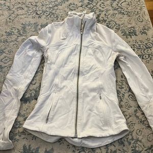 Lululemon White and Cream Zip Up Jacket